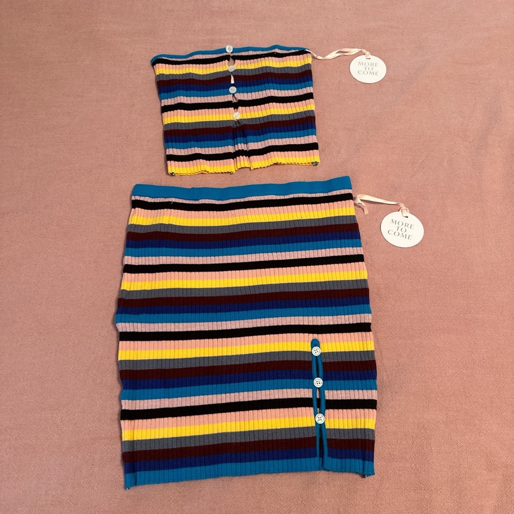 Striped Multicolor Skirt Set